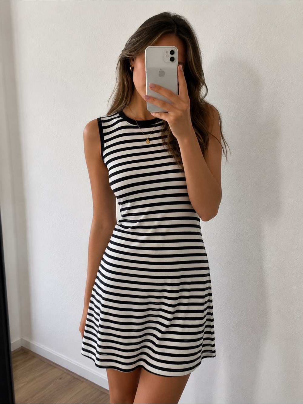 Marc by Marc Jacobs Black & White Striped Sleeveless Tank Dess Size XS